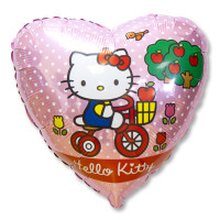 Фольгированный шар Hello Kitty на велосипеде Фольгированный шар Hello Kitty на велосипеде