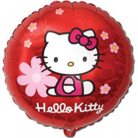 Фольгированный шар Hello Kitty в цветочках Фольгированный шар Hello Kitty в цветочках